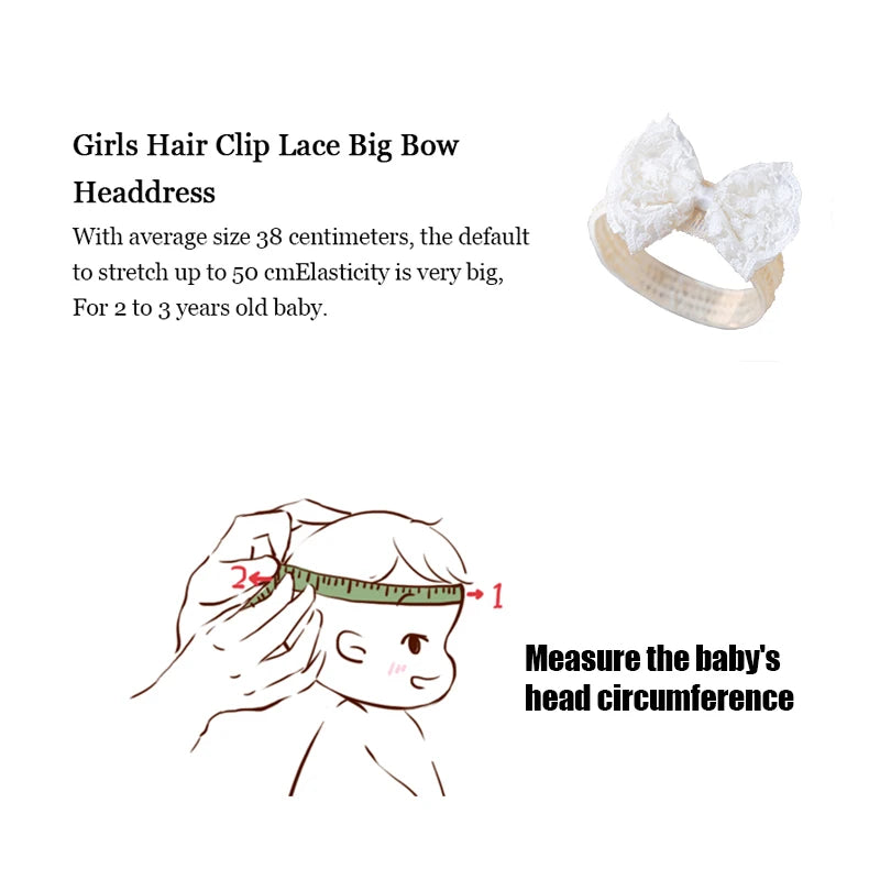 Lace Bow Princess Baby Hairbands Sweet Girl Pearl Bowknot Headdress Newborn Elastic Headband Headwear Kids Photography Props