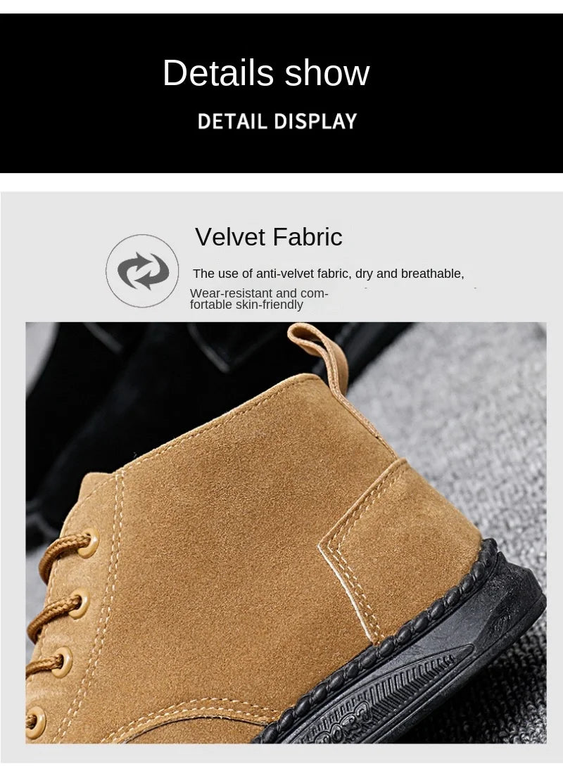 2025Men's Shoes High-top Casual Shoes High Quality Suede Chelsea Boots Fashion British Ankle Boots Business Oxfords Dress Shoes