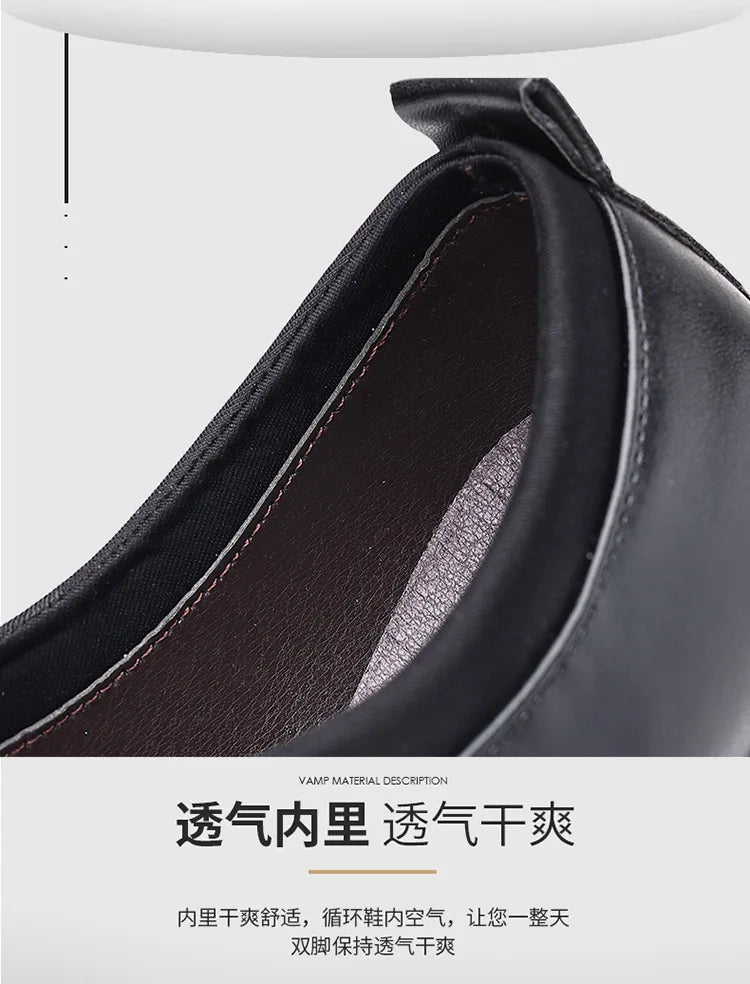 Classic Leather Shoes for Men Slip on Pointed Toe Oxfords Formal Wedding Party Office Business Casual Dress Shoes for Male2023