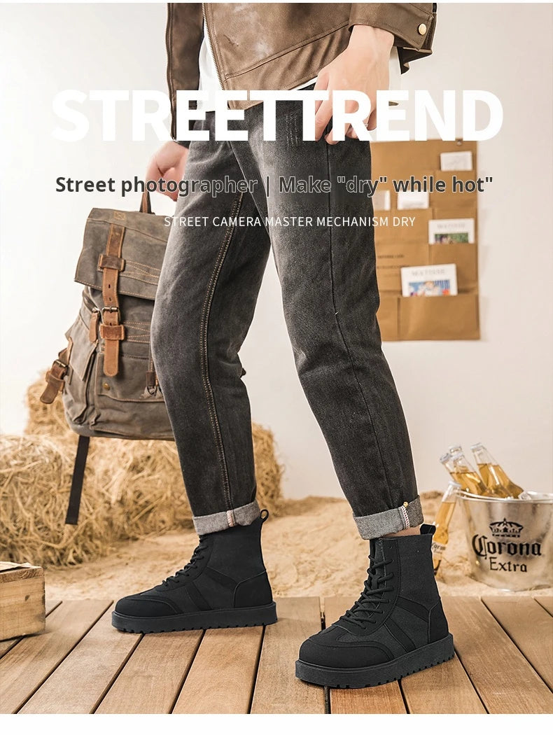 Boots Winter Mens Shoes Casual Cowboy Tactical Motorcycle Chelsea Ankle Work Leather Outdoor Designer Luxury Hiking