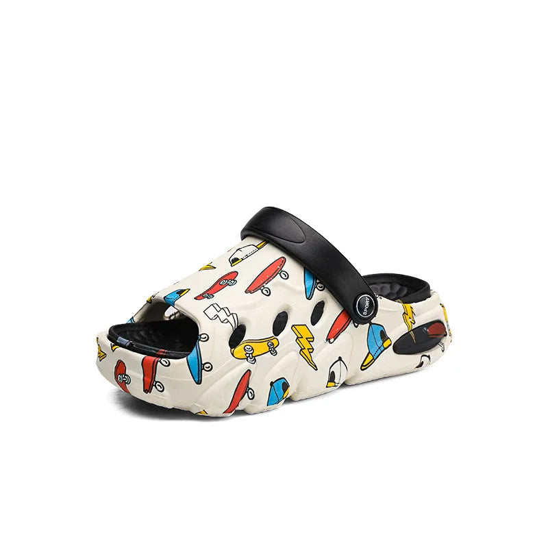 2025 Kids' Summer Sandals Non-Slip Soft Sole Chunky Slides for Boys Girls Breathable Outdoor Beach Shoes Thick Cushioned Soles