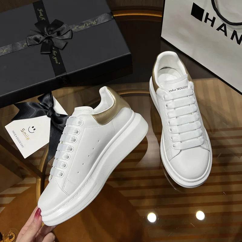 2024 Classic Leisure Sports Sneakers Height Increasing Lovers With Men's and Women's Thick Bottom fFlat Lace-up Waterproof Shoes