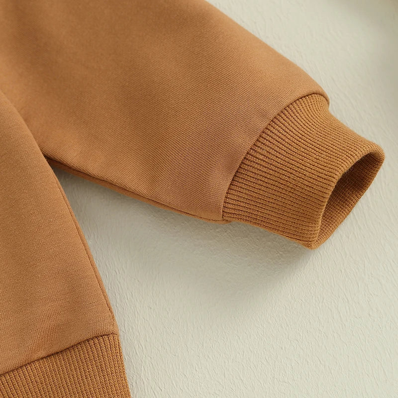 Pudcoco Baby Boys Outfits Newborn Letter Print Round Neck Long Sleeve Sweatshirt and Drawstring Pants Set Infant Pants Suits