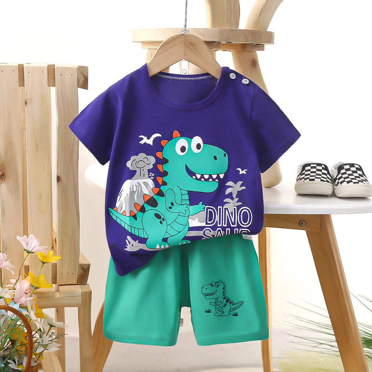 Fashion Kids Clothes Boys Sets Top Shorts 2PCS 100% Cotton Soft Summer Children Baby Cloths T-shirt Shorts Toddler Suit For 0-6Y