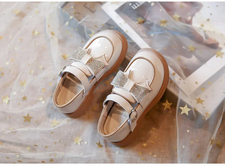 Kids Casual Shoes Children‘s Leather Shoes for Toddlers Girls Party Flats Kids Loafers Bowtie Shoes for Kids Girls Lolita Shoes