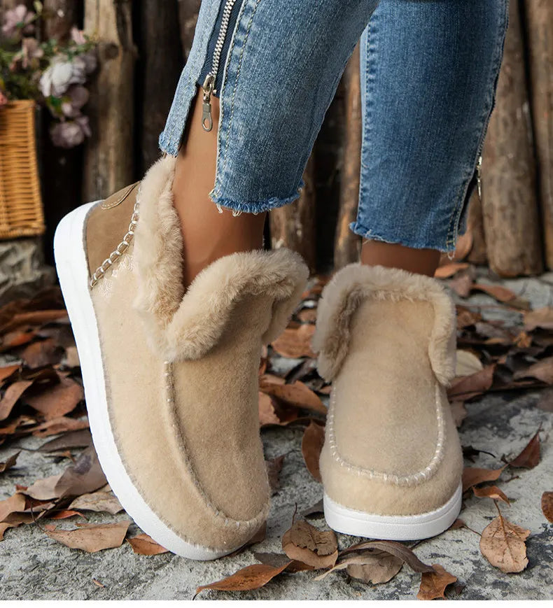 Boots 2025 Winter Shoes For Woman Fur Botas Mujer Casual Women's Ankle Boots Winter Footwear Female Rubber Snow Boots For Women