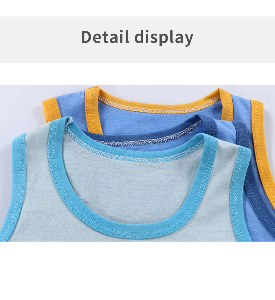 2025 New Kids Tank Tops and Shorts Set Summer Baby Toddler Sleeveless Outfit Girls Boys Casual Breathable Cartoon Clothing