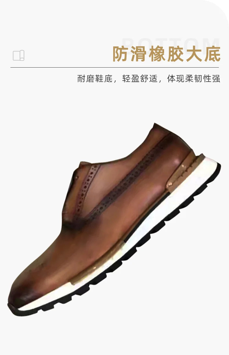Classic Basic Style Men Oxford Shoes Genuine Leather Solid Color Men Daily Outdoor Shoes Men Nature Leather Sneakers
