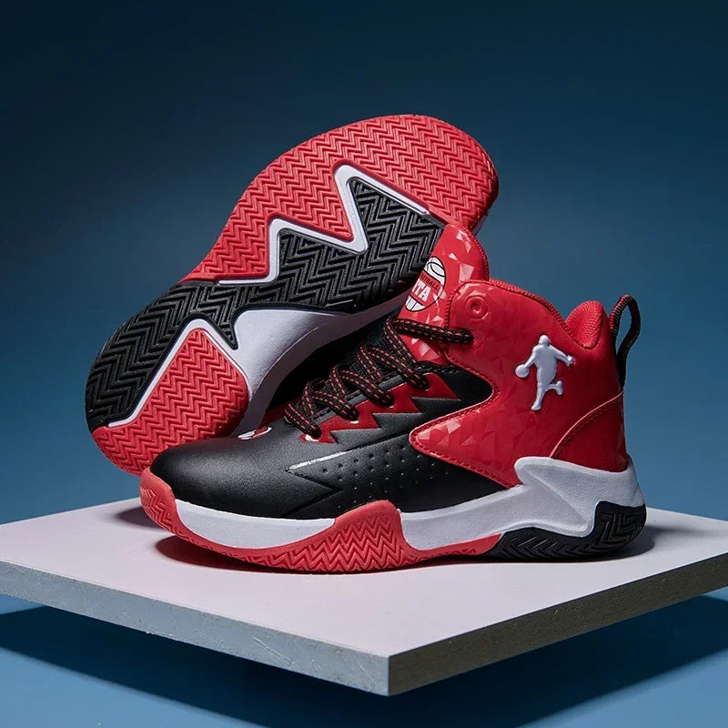 Boys Basketball Shoes High Quality Soft Top Thick Sole Non-slip Kids Sneakers Children Trainer Shoes Outdoor Boy Sport Basket