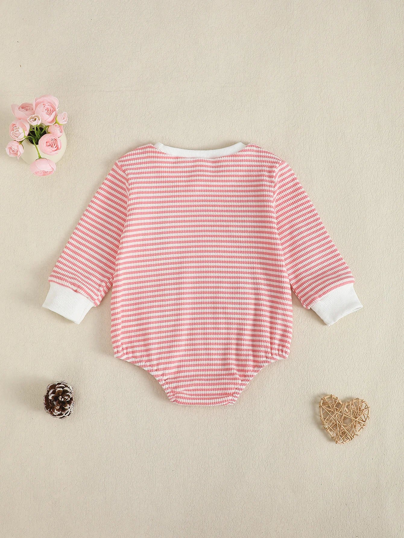 Baby Girl Spring Autumn Long Sleeve Duck Embroidered Towel Pattern Romper Onesie Infant Clothing