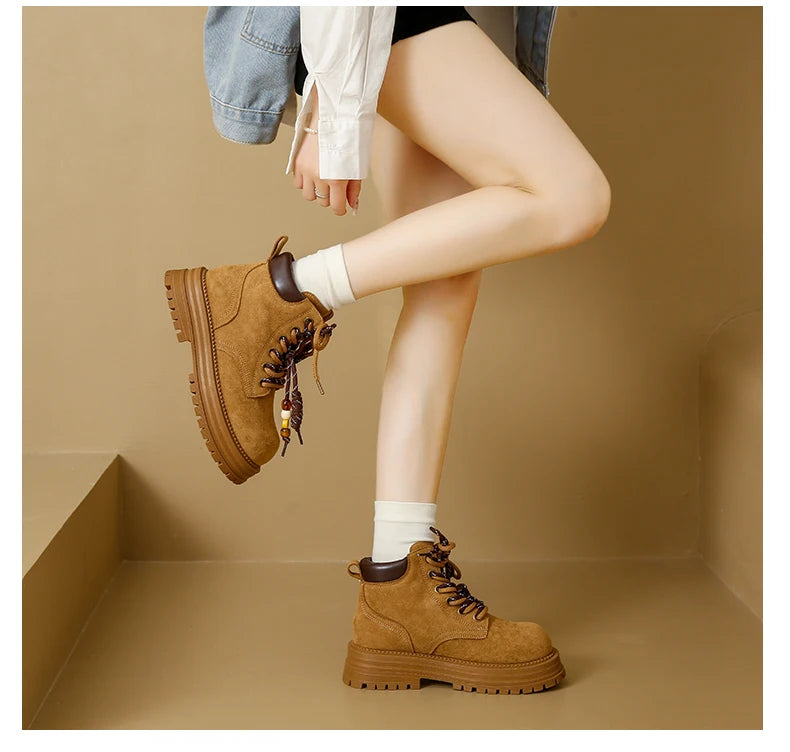 Thick-soled boots, Mallard work boots, versatile casual stylish ankle boots, MD-3