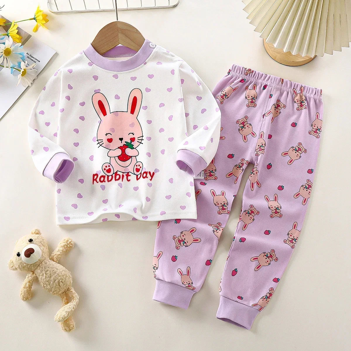 New 2025 Boys Girls Autumn Warm Pure Cotton Pajamas Kids Cute Cartoon Dinosaur Long Sleeve Pyjamas Baby Sleepwear Clothing Sets