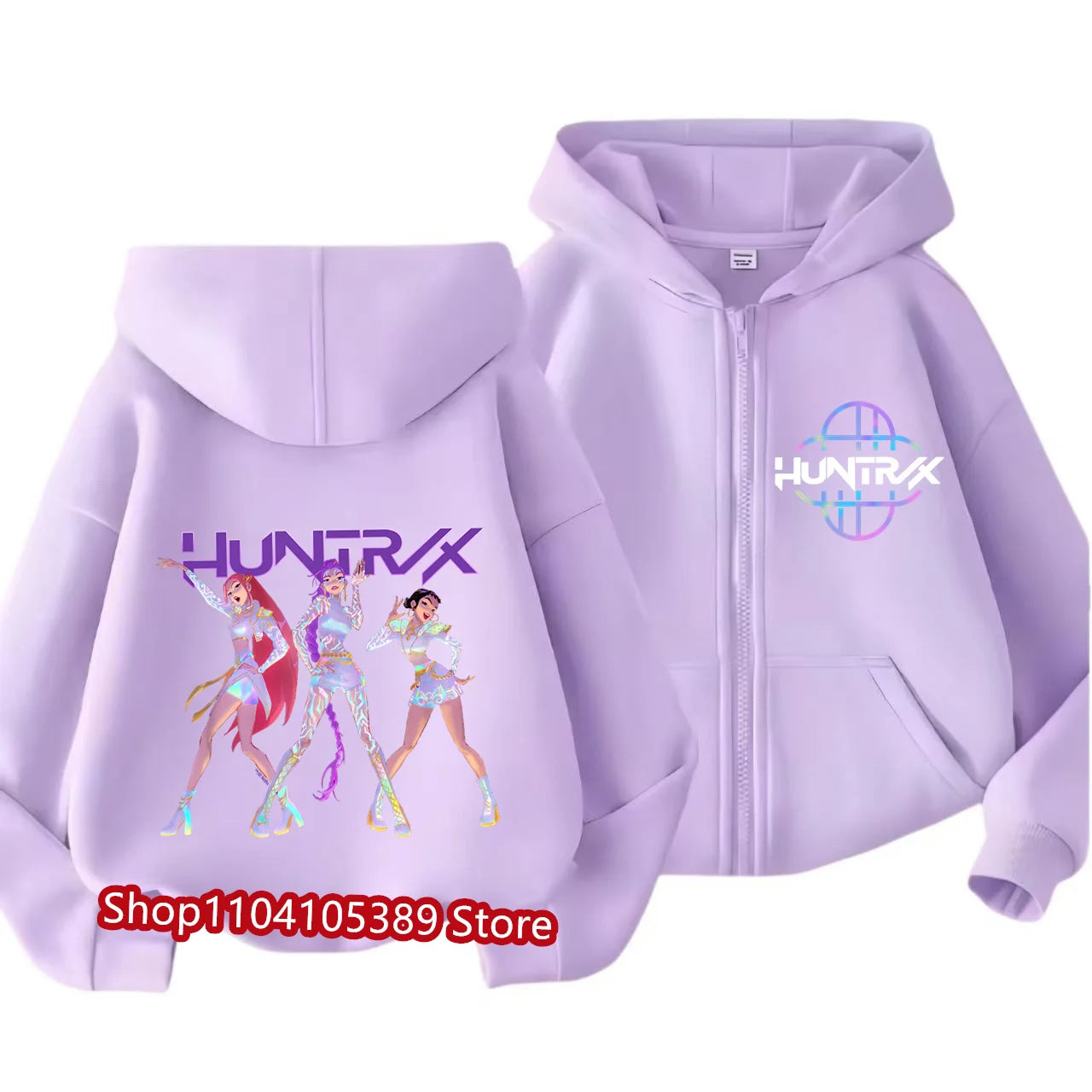 Kpop Demon Hunters Zipper Hoody Children Huntrix Rumi Zoey Cartoon Fashion Zip Sweatshirt Boy Girl Casual Tops Kids Clothes Gift