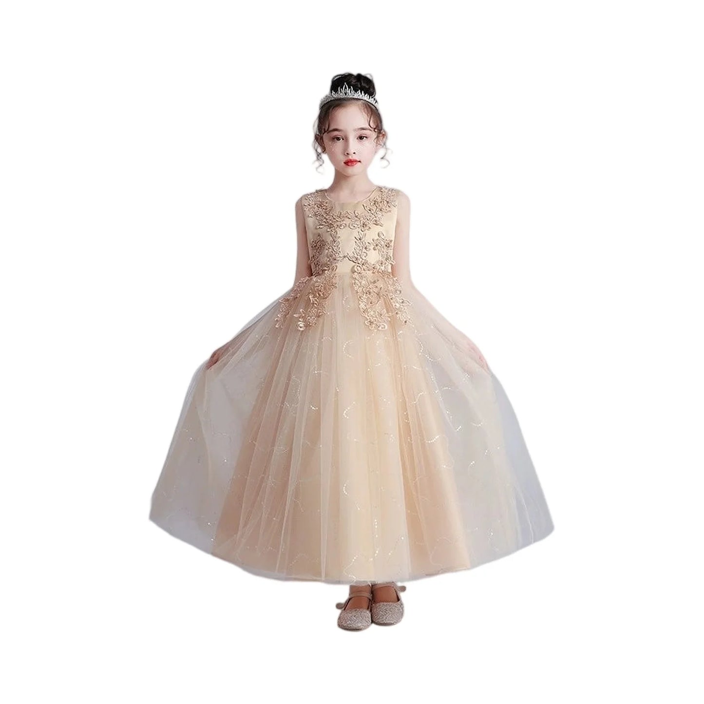 Kids Dresses For Girls Lace Dress Gown Princess Clothes Children Formal Evening Party Flower Girls Wedding Vestidois