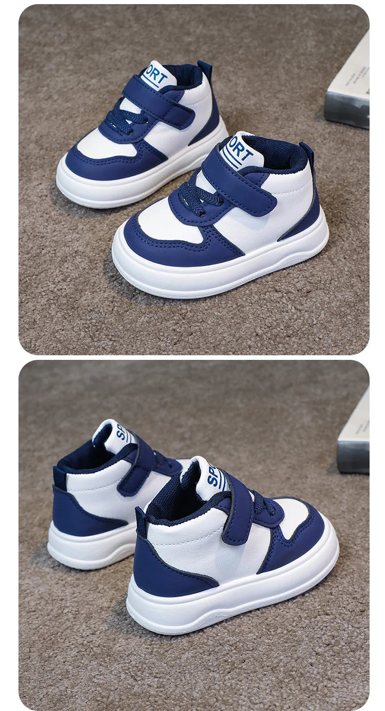 Fashion Kids Sneakers Spring Autumn High Top Breathable Casual Shoes Girls Non-slip Board Shoes Boys Outdoors Basketball Shoes