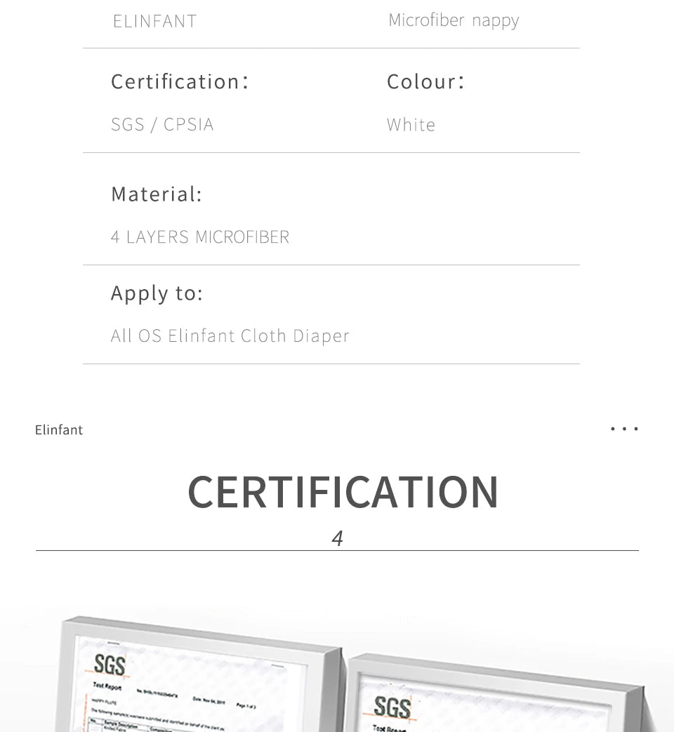 Elinfant 5/10pcs / Set 3 Layers Microfiber Cloth Diaper Nappy Insert Super Absorbent Reusable Washable 35×13.5 Cm Diaper Insert