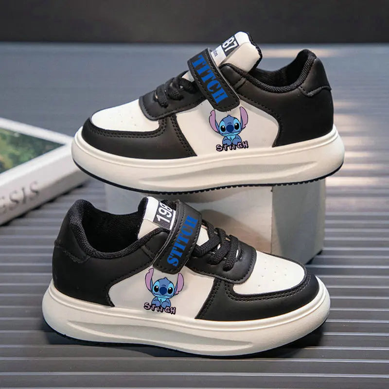 Stitch Children's casual shoes Girls' Sneakers boys White student shoes Cartoon cute Solid sole Kids Running sports shoes 26-37