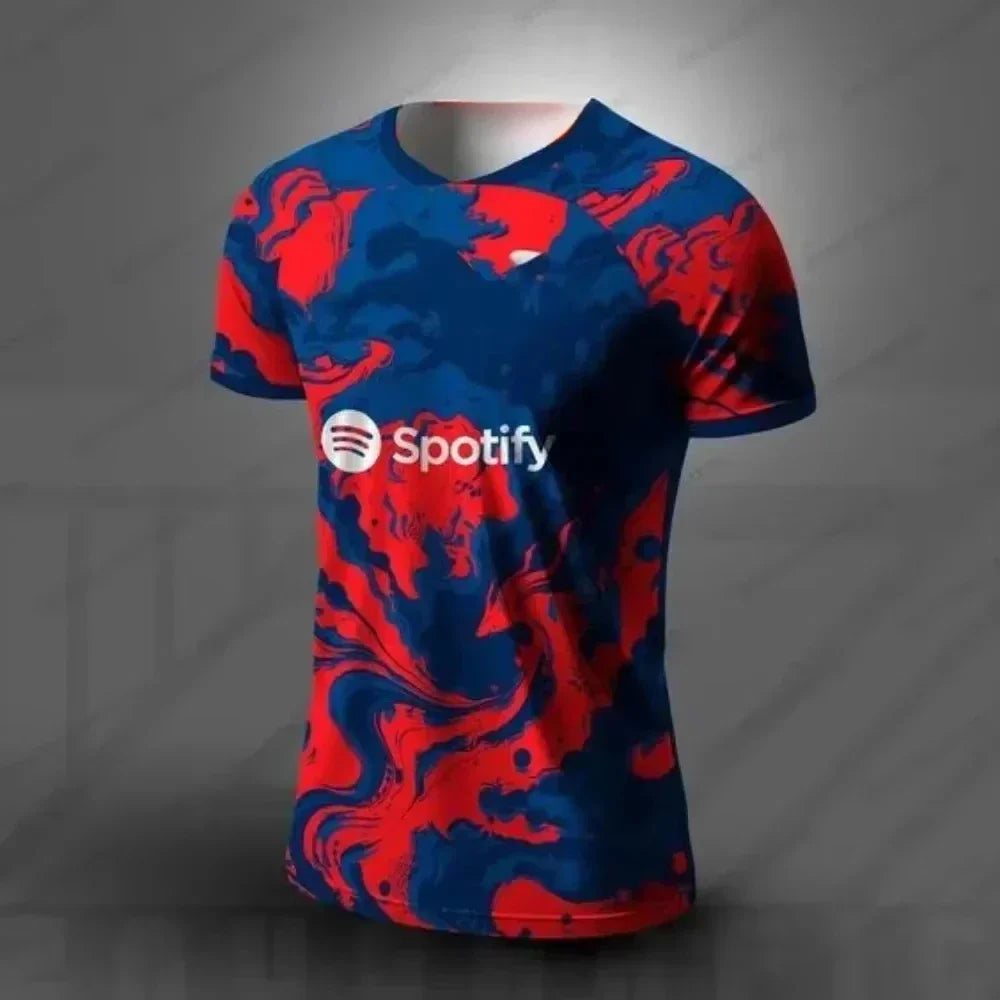 2025 Summer Barcelona Special Edition Football Jersey 3D Printed Men's Breathable Quick-drying Motorcycle Training T-shirt