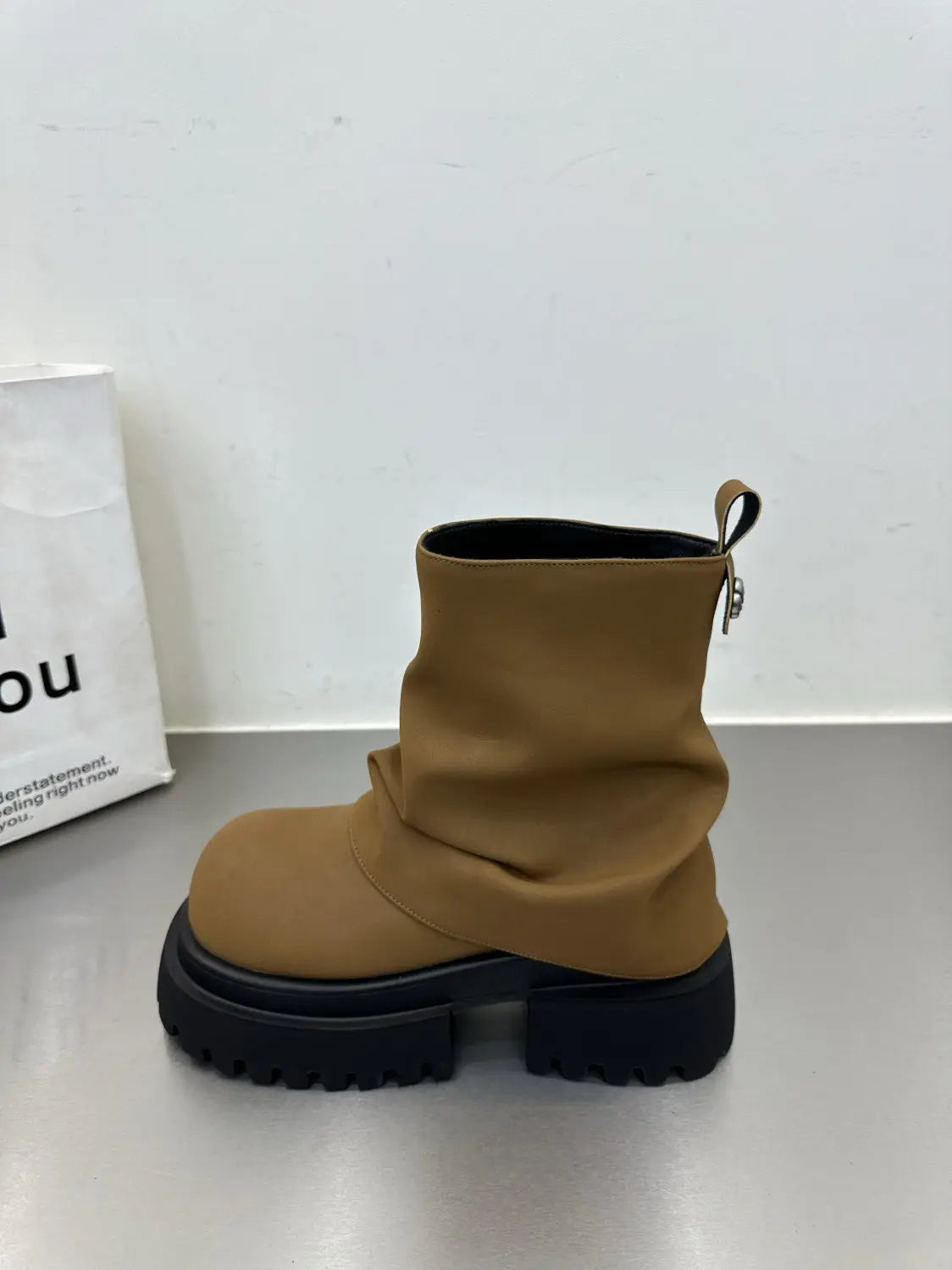 New Style Work Boots for Spring and Autumn Non-slip Wear-resistant Women Short Boots Thick-soled Zippered Mid-tube Women's Boots