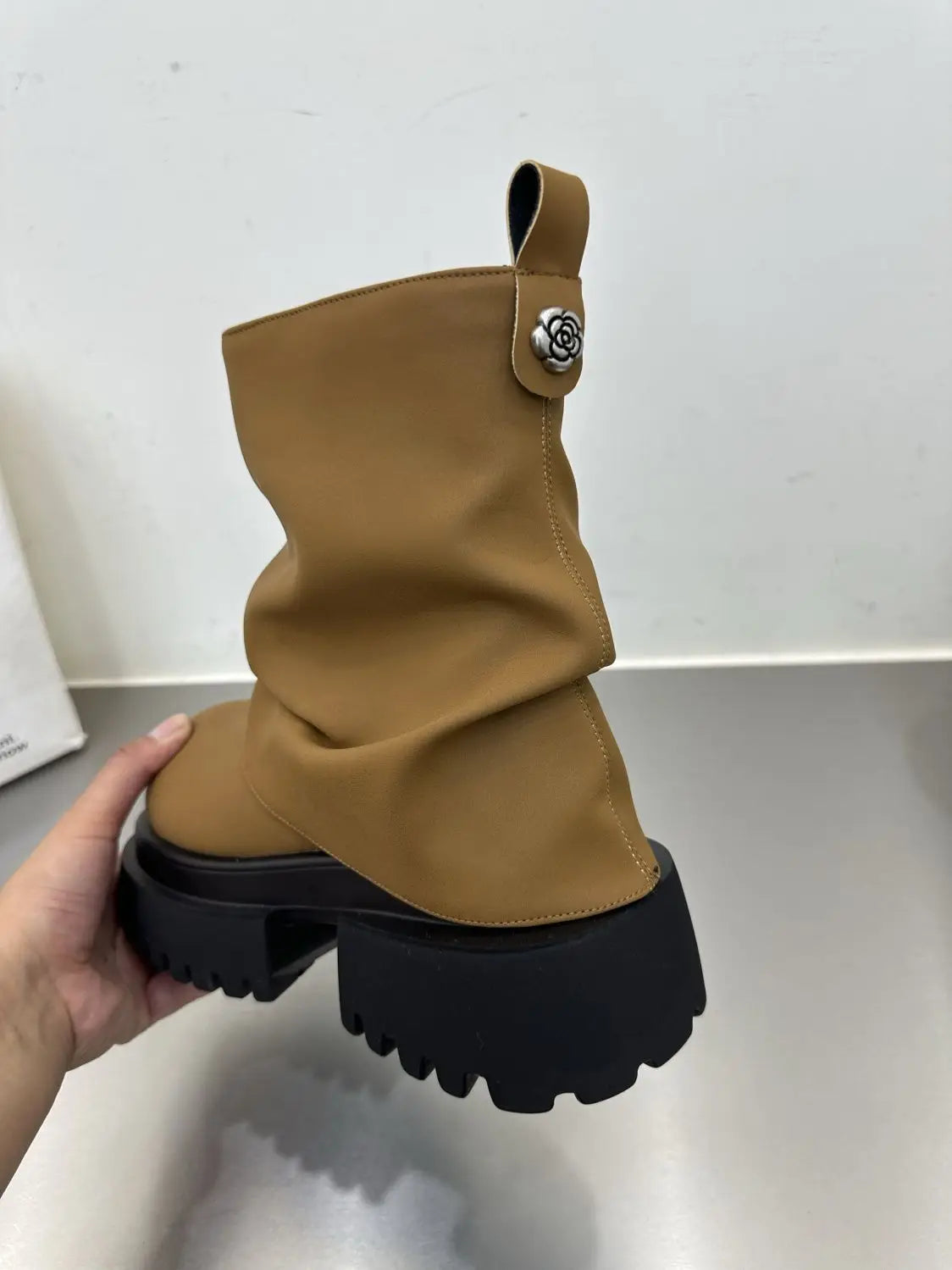 New Style Work Boots for Spring and Autumn Non-slip Wear-resistant Women Short Boots Thick-soled Zippered Mid-tube Women's Boots