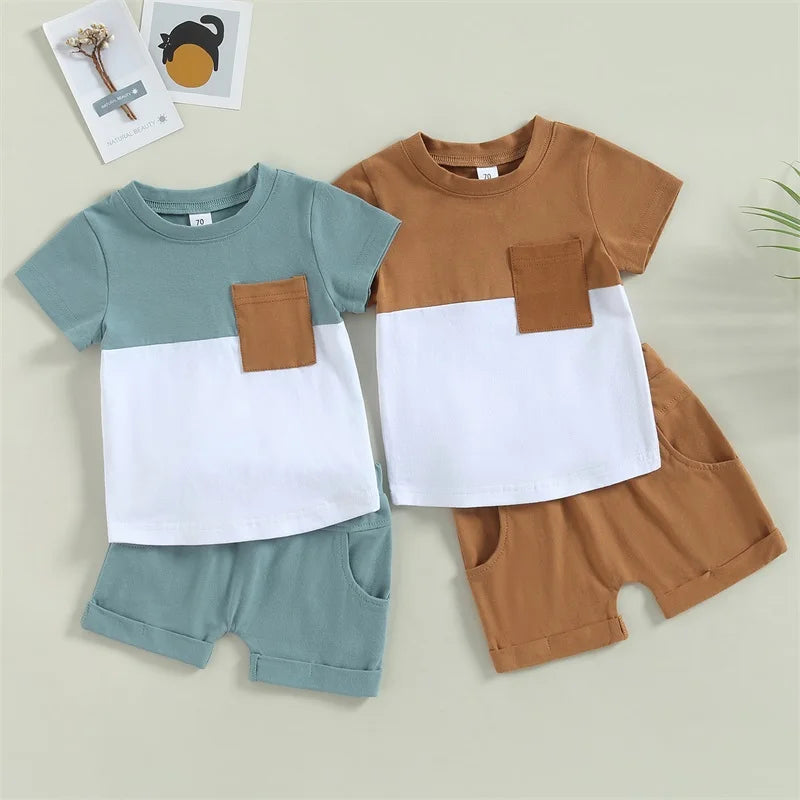 Pudcoco Toddler Boy Summer Clothes Toddler Outfits Short Sleeve T-Shirt and Shorts 2Pcs Little Boy Kids Sets 3-5T