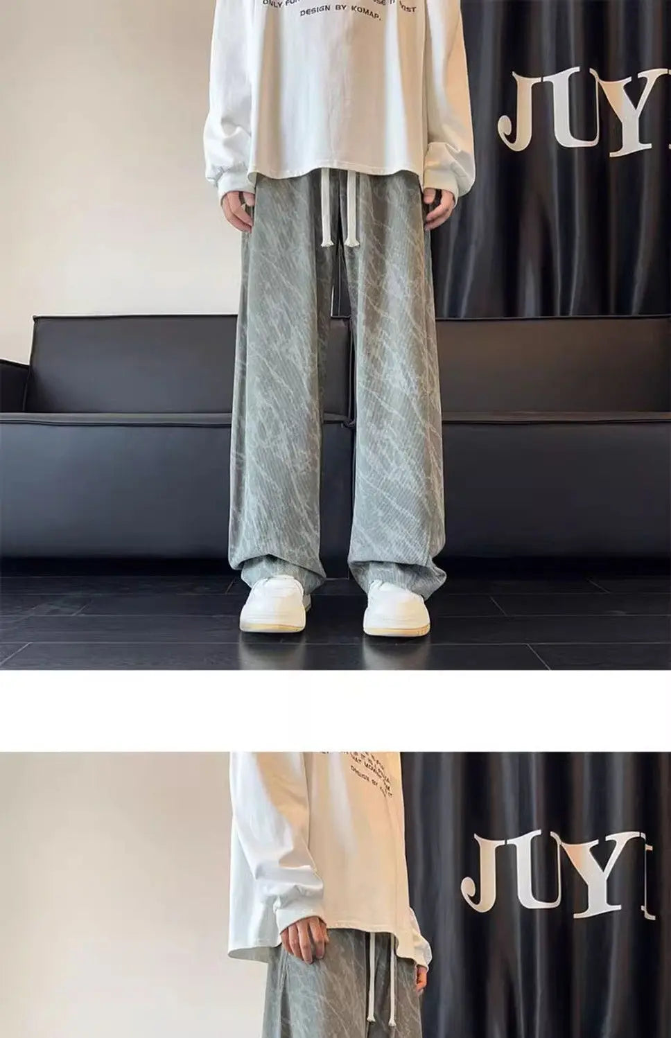 Corduroy Men's Pants Trendy Casual Spor Straight Leg Fce Lined Wide Leg Autumn Winter High Street Cool American Sle