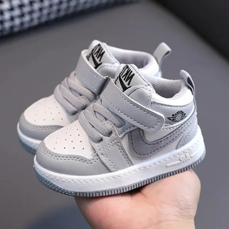New Kids Mid-Top Sneakers Boy Soft Sole Anti-Slip Comfortable Casual Shoes Girl Fashion Simple Versatile Children Running Shoes