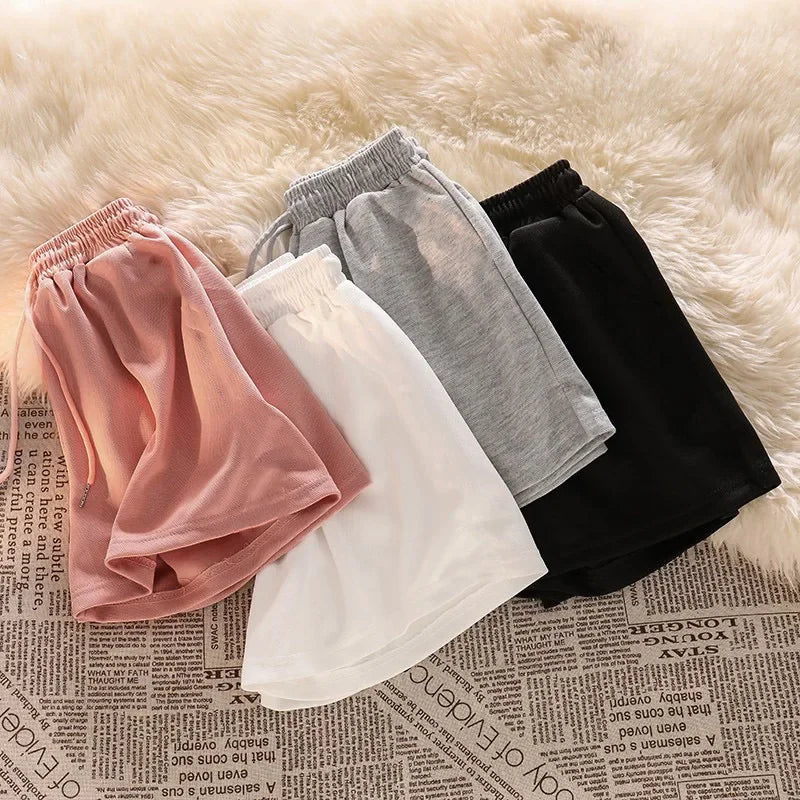 Casual shorts, wide-legged home shorts, women's summer and Korean version of loose thin high-waisted casual cool sweatpants