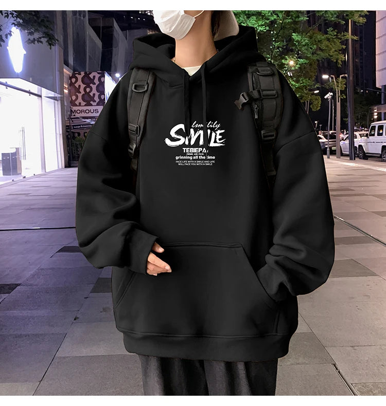 2025 New Men's Fashion Brand Hooded Sweatshirt for Spring and Autumn, Hoodie with Hong Kong Style, Loose Outerwear