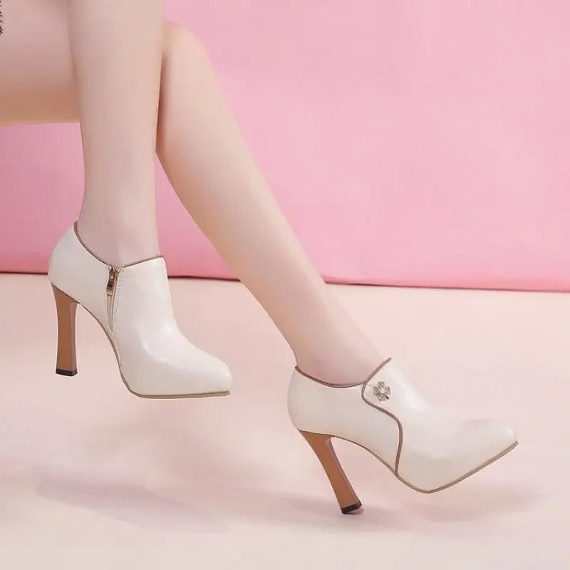 Women's Bare Boots 2024 Spring New Designer Shoes Pointed Toe High Heels Dress Shoes Woman Stilettos Pointed Toe Pumps Fashion