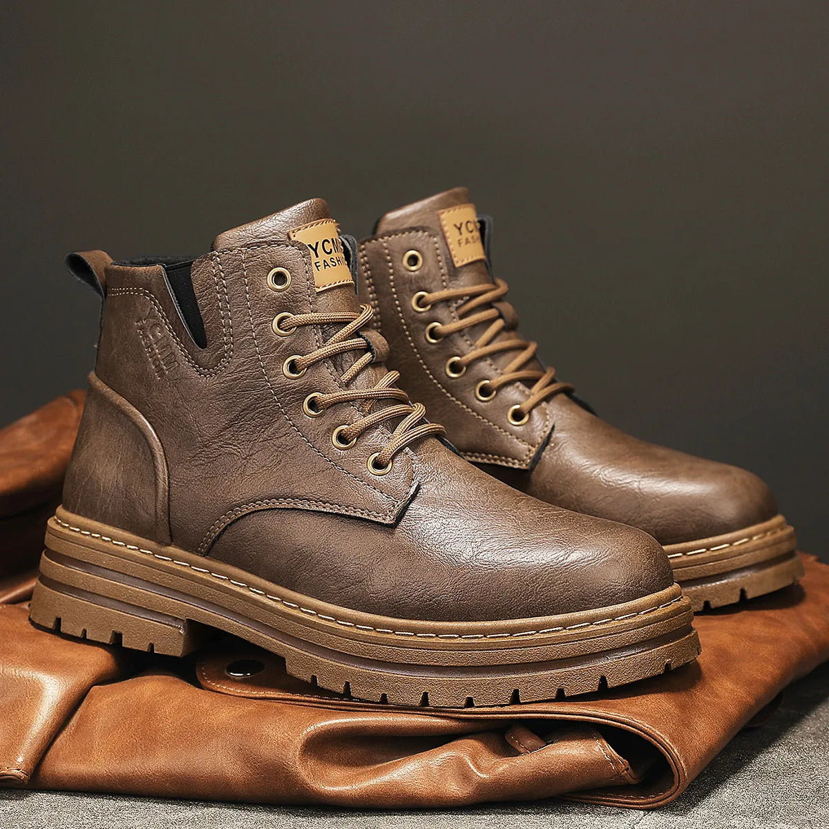 Boots Men All Season Outdoor Work Shoes Anti Slip and Comfortable Black Ankle  Boots Fashionable British Casual Denim Boots 2025