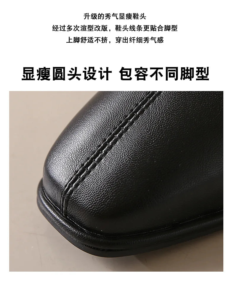 Platform Boot Shoes for Women Modern Western Black Femme Botas Punk Goth Female Winter High Heeled Shoes Round Toe Heels Botines