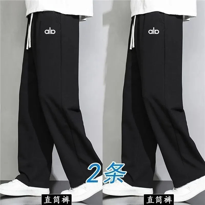 Spring Autumn Loose Wide Leg Thin Straight Leg Sweatpants Trendy Casual Sports Winter Grey Long Pants for Men And Children