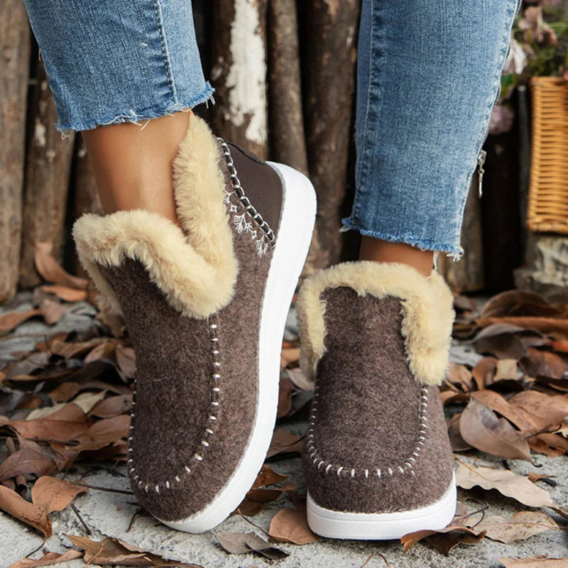 Boots Woman 2025 Trend Snow Flat Shoes Women Platform Women Shoes Fashion Ankle Boots Plush Botas Mujer Women's Winter Boots