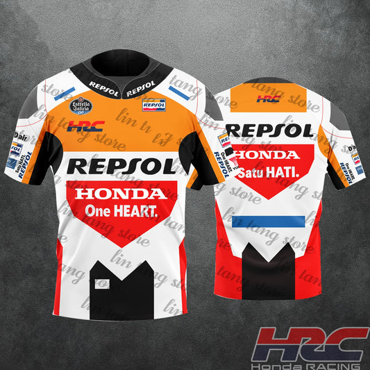 2025 New Repsol Honda Logo Racing Team HRC Racing Team Uniform Motorcycle Men's and Women's Outdoor Sports T-shirt