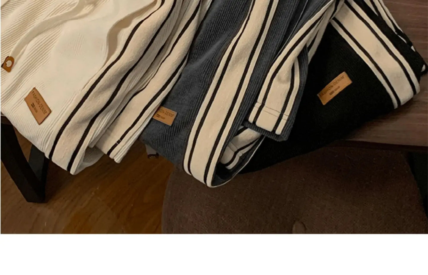 Corduroy Men's Pants Autumn Winter New Sle Hong Kong Sle Trendy Wide Leg Straight Elastic Waist Sports Casual Long Trousers