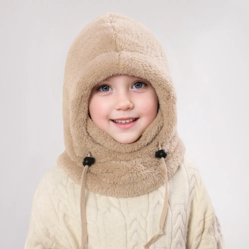 Unisex Plush Balaclava Hats Windproof Warm Ear Protection Cap Children's Hats