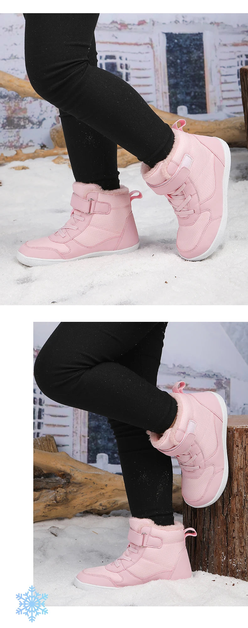 Kids Barefoot Snow Boots Winter Warm Boots for Girls Boys Outdoor Walking Non-slip Children's Shoes Girls' Boy Shoes Sneakers