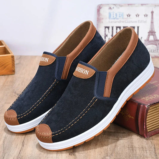 Old Beijing cloth shoes for men's casual wear resistant and anti slip men's vulcanized shoes, with a breathable canvas upper