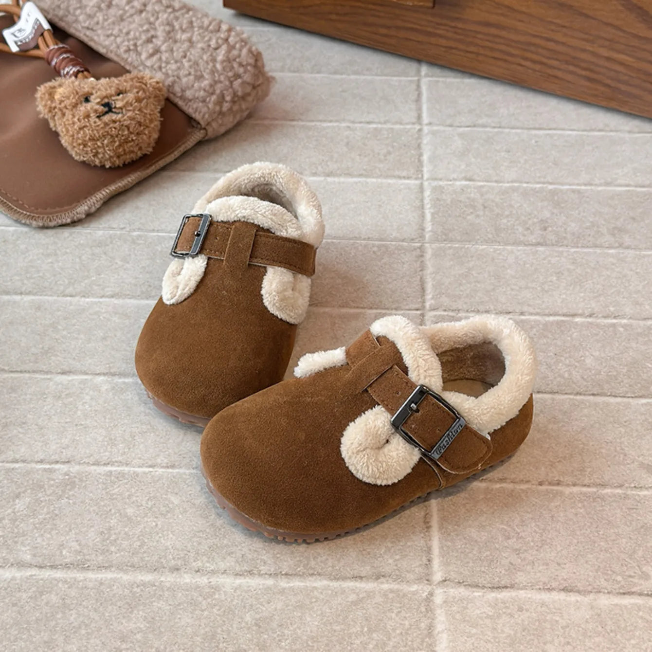 Children's Cotton Shoes Old Yellow Padded Thickened Boys Girls Bir Casual Shoes Khaki Soft Non-slip Kids ken Fashion Boots