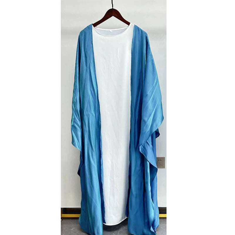 New Mother and Daughter Abaya Dubai Muslim Women Kids Girls Maxi Dress 2pcs Set Eid Djellaba Jalabiya Turkey Kimono Islamic Robe