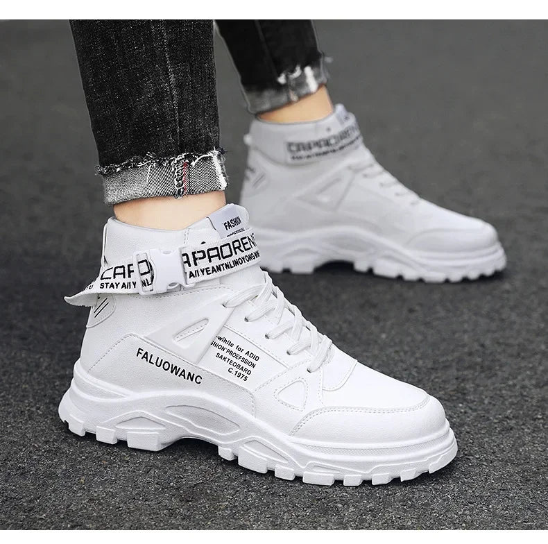 Trendy Men's Short Boots Autumn Winter Fashionable Lightweight Comfortable Anti Slip Flat Shoes Basketball Sports Casual Shoes