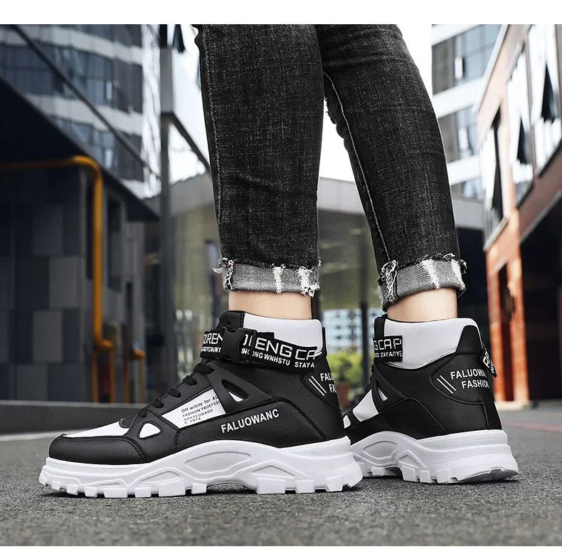 Trendy Men's Short Boots Autumn Winter Fashionable Lightweight Comfortable Anti Slip Flat Shoes Basketball Sports Casual Shoes