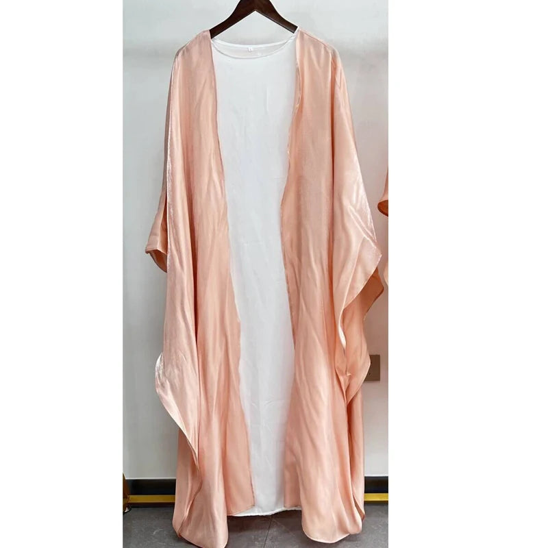 New Mother and Daughter Abaya Dubai Muslim Women Kids Girls Maxi Dress 2pcs Set Eid Djellaba Jalabiya Turkey Kimono Islamic Robe