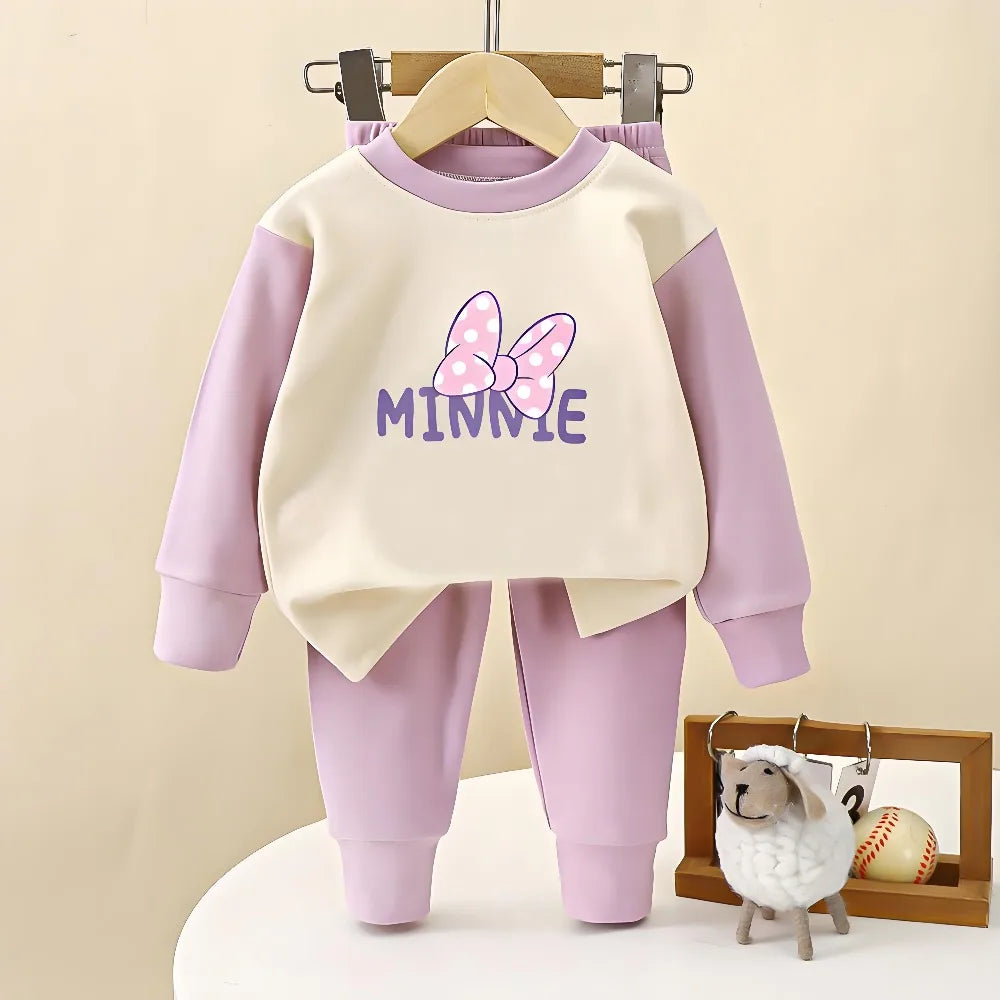 2025 Autumn New Long Sleeve Pajamas Sets for Girls Casual Home Clothes Suit Children Dralon Farbic Kids Bottom Clothes Sleepwear