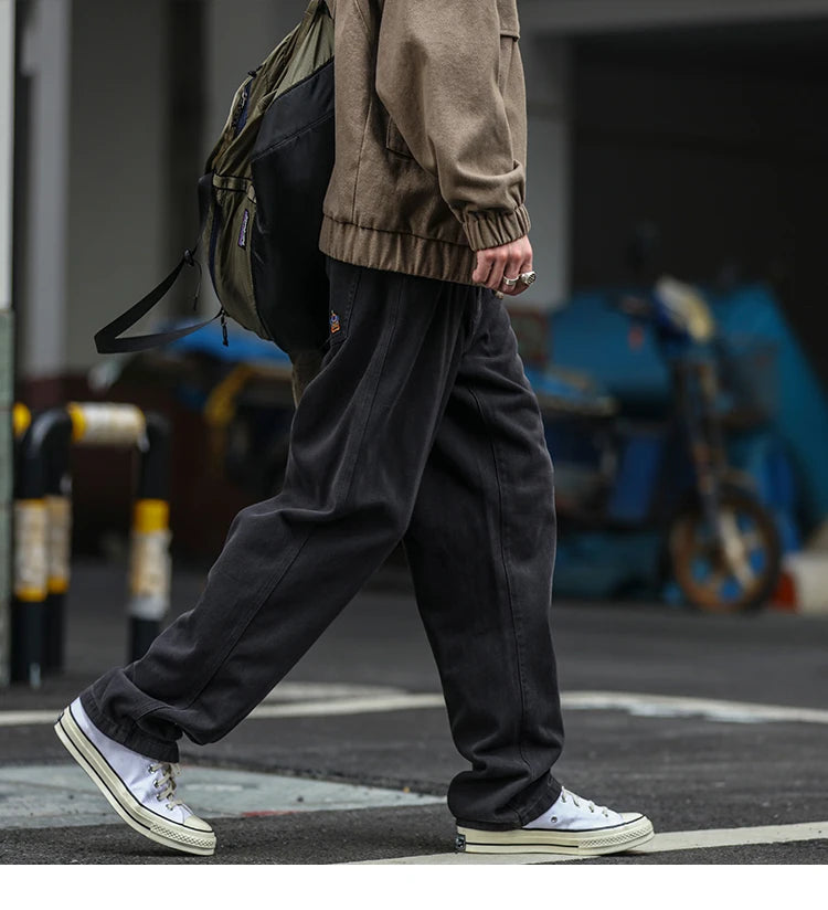 Japanese Streetwear High Quality Cargo Pants For Men Clothing Harajuku Casual Straight-Leg Trousers Korean Fashion Baggy Pants