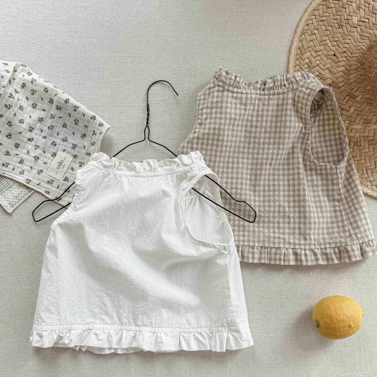 2025 Summer New Girls Sleeveless Lace Shirts Children Cotton Vest Baby Girls Blouse Solid Loose Princess Tops Kids Clothes