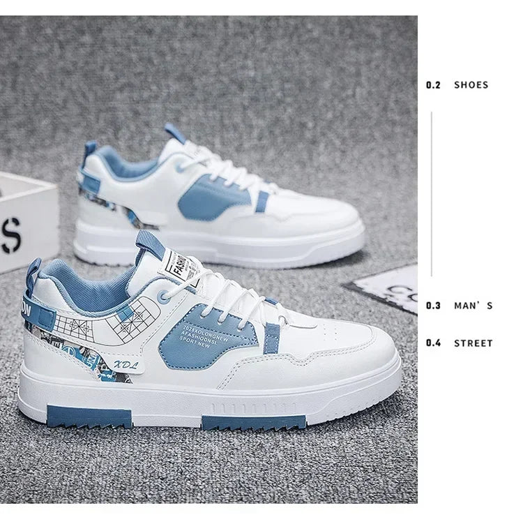 Men's shoes 2025 summer new breathable white shoes men's trendy and versatile thick soled sports board shoes trendy shoes