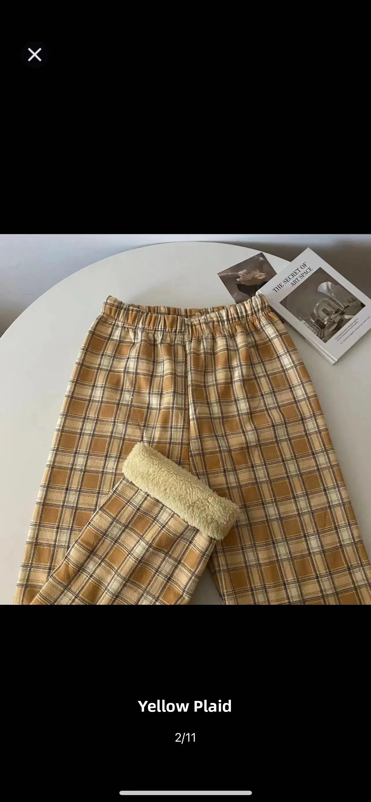 High Waist Straight Leg Pants Women's Autumn Winter Thickened Fleece Lamb Velvet Plaid Pants Loose Wide Leg Casual Trousers