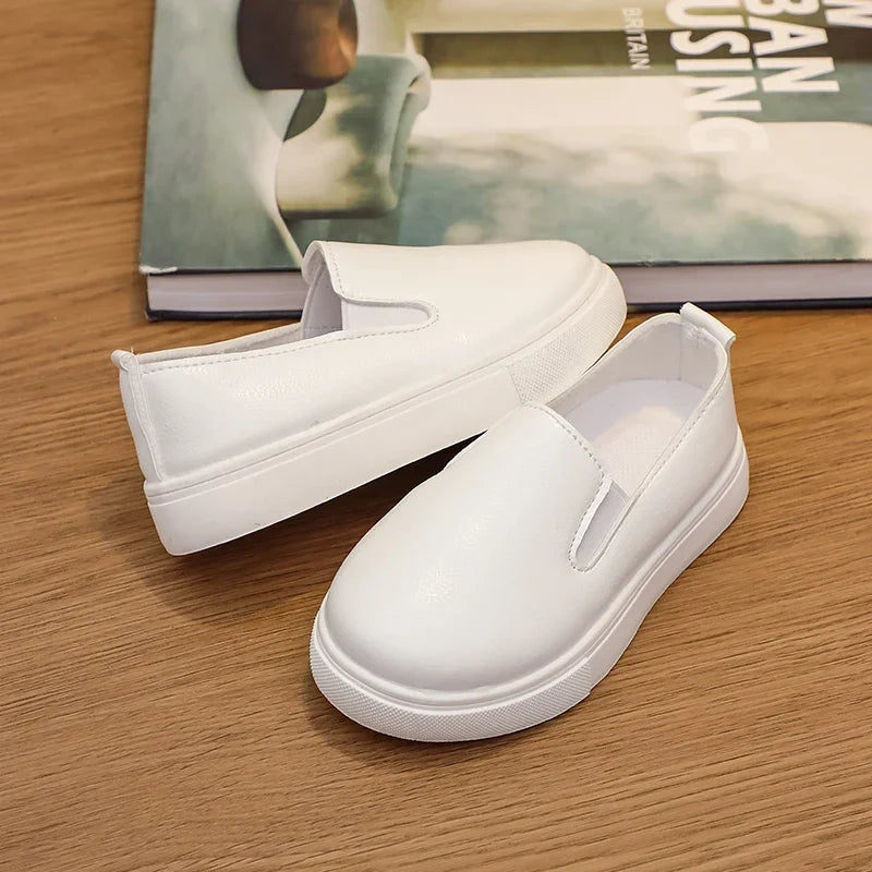 Classic Girls Pure White School Sneakers Versatile Fashion Simple Kids Causal Boys Tennis Shoes Non-slip Children's Sports Shoes